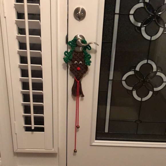 Vintage OOAK Reindeer Handmade Door Handle Decor - Picture 3 of 9